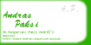 andras paksi business card